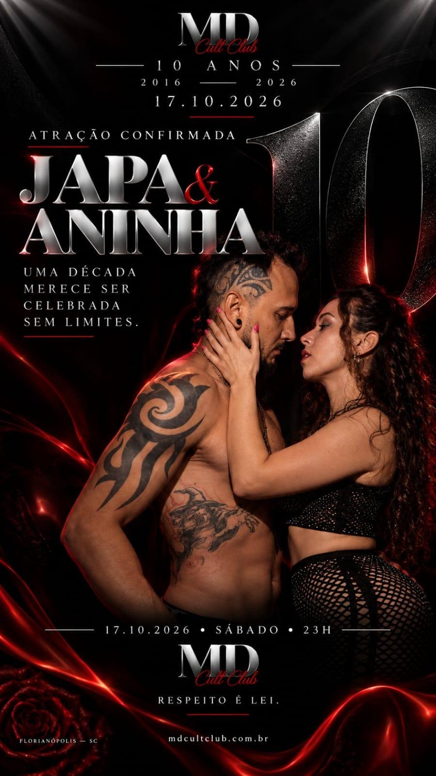 10 Anos MD Cult Club — Japa & Aninha · confirmados para a celebração da década