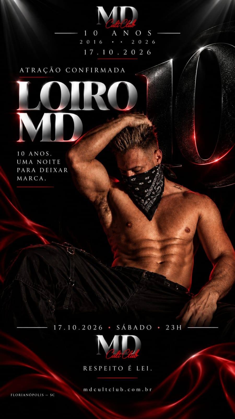 10 Anos MD Cult Club — Loiro MD · mais uma atração confirmada para a grande noite