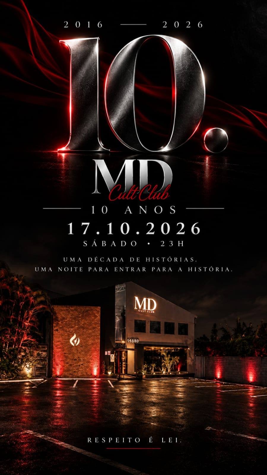Cartaz do evento 10 Anos MD Cult Club