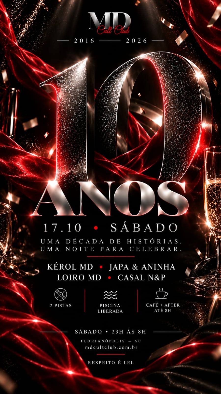 Cartaz do evento 10 Anos MD Cult Club