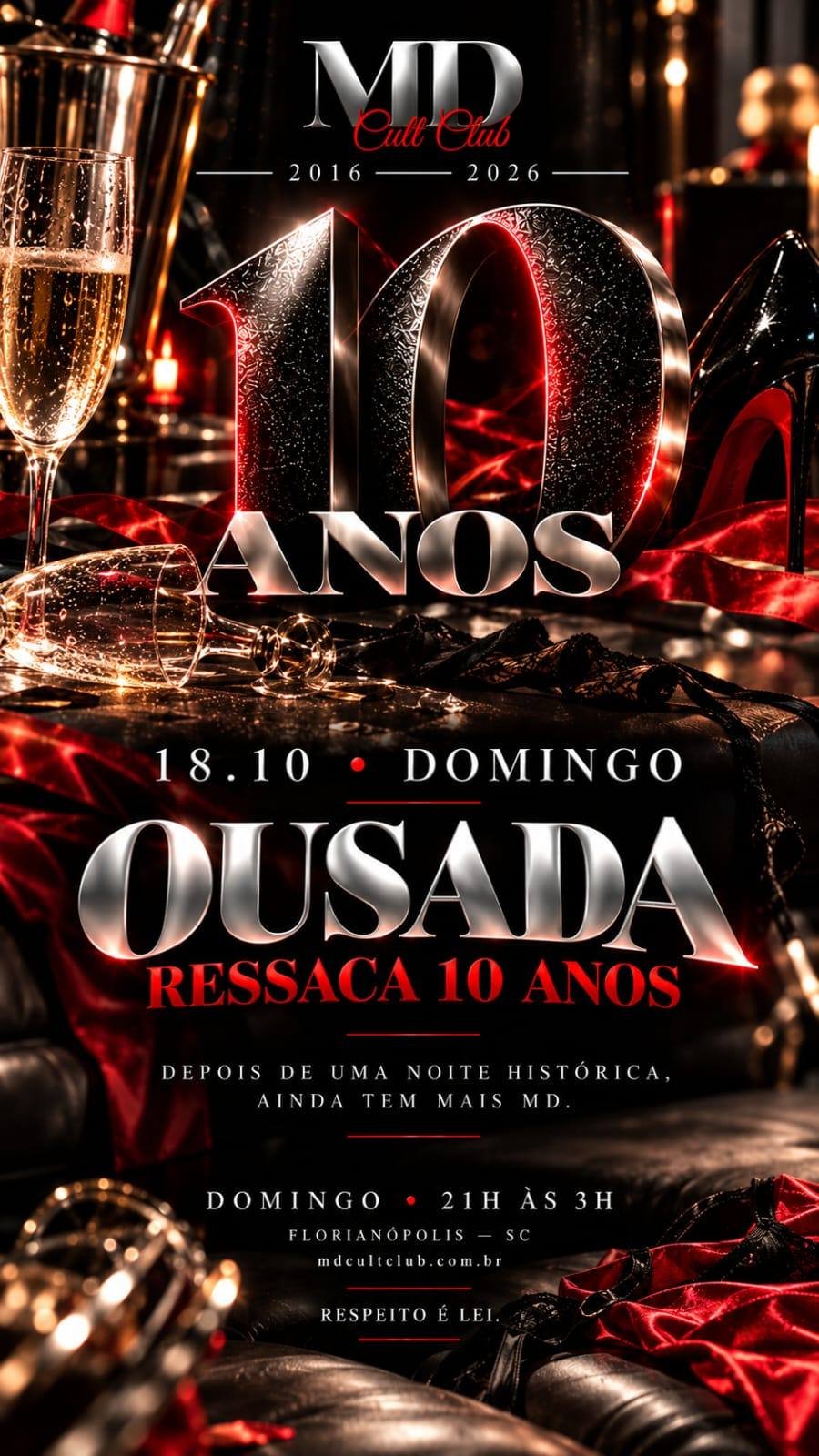 Cartaz do evento Ousada | Ressaca 10 Anos