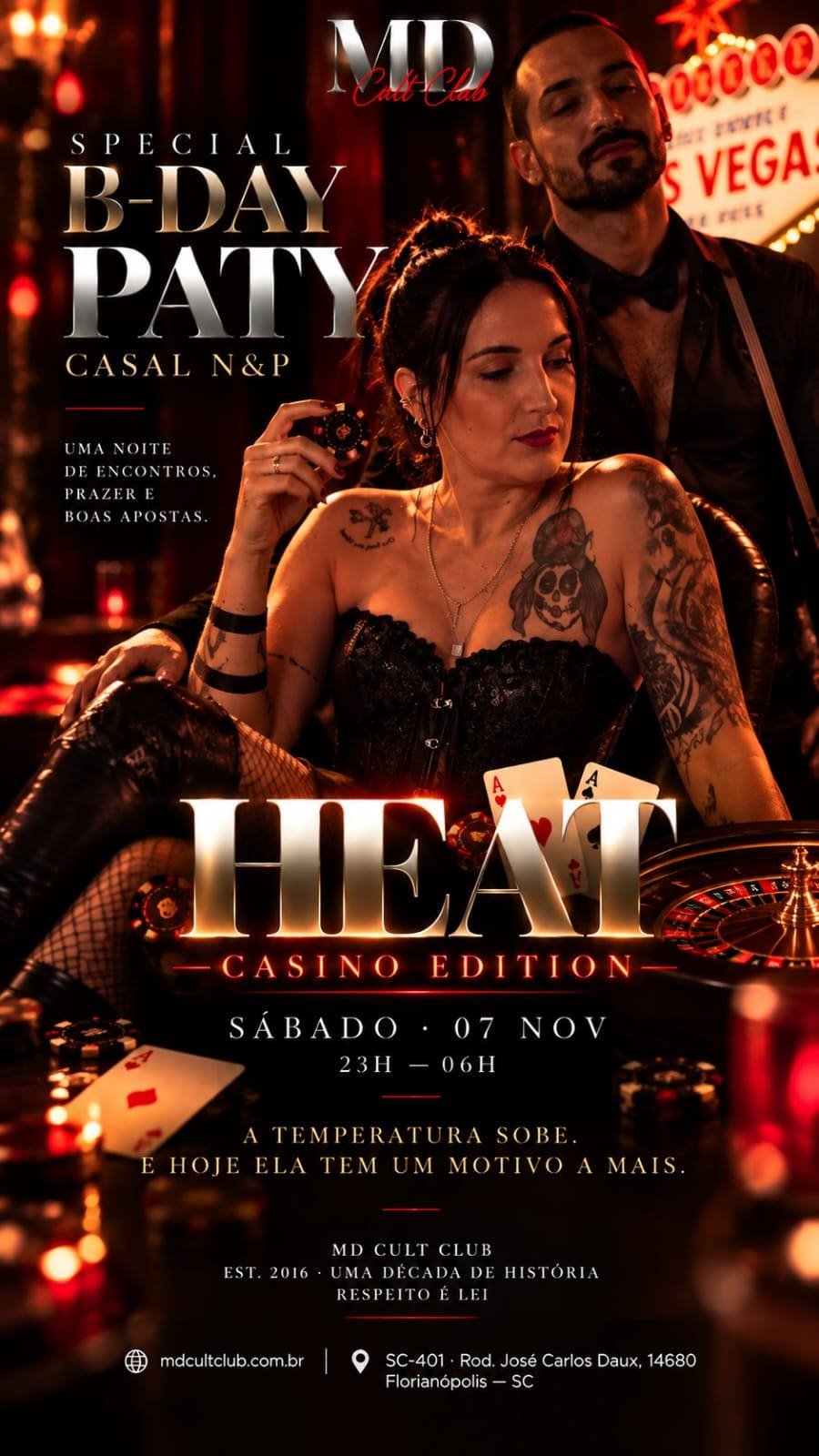 Cartaz do evento Heat Casino Edition | B-Day Paty