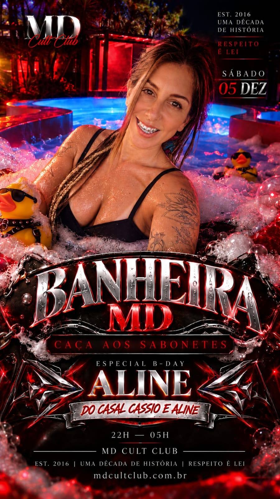 Cartaz do evento Banheira MD | B-Day Aline