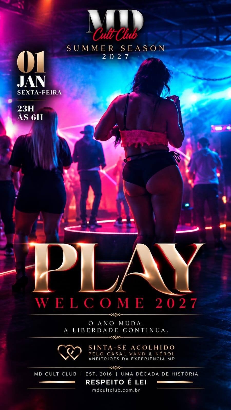 Cartaz do evento Play · Welcome 2027