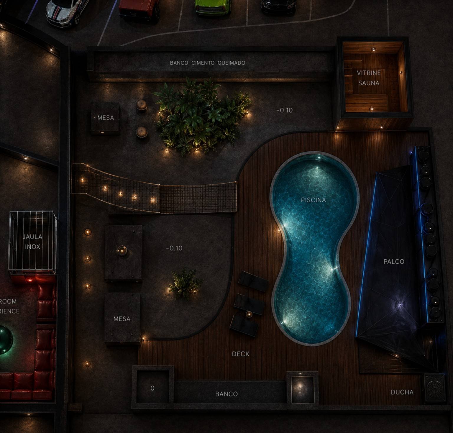 Vista superior — Oasis Lounge