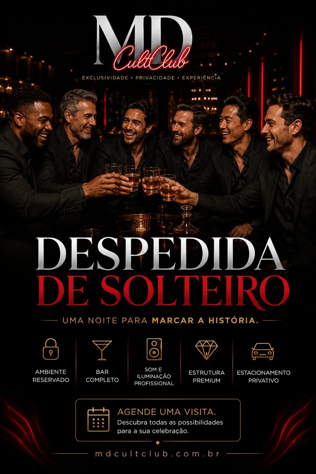 Flyer Despedida de Solteiro — MD Cult Club, Florianópolis